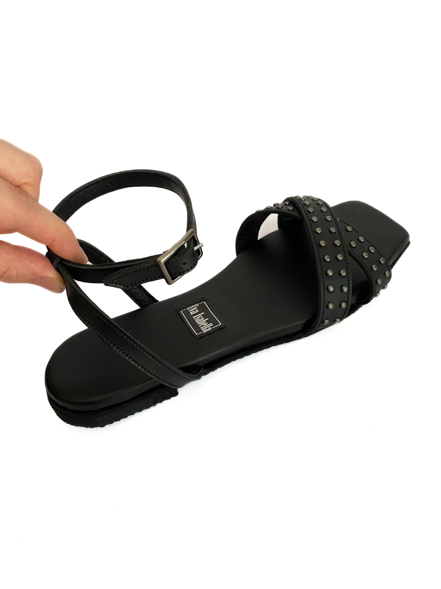 Nicola Sandal - Black Leather