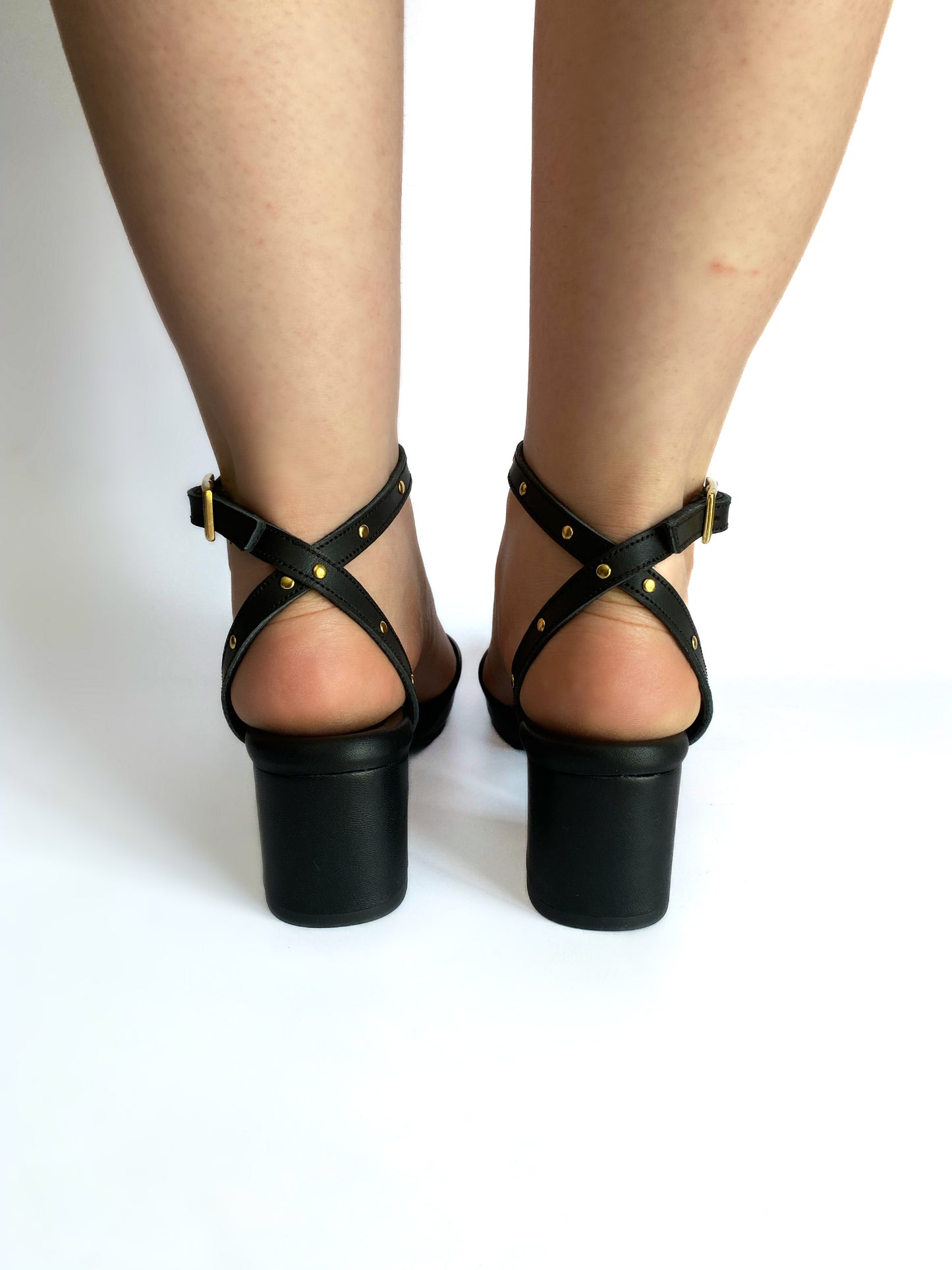 Phoebe Heel - Black Leather