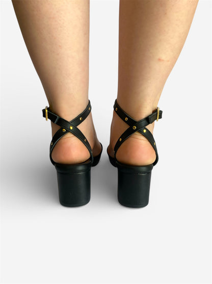 Phoebe Heel - Black Leather