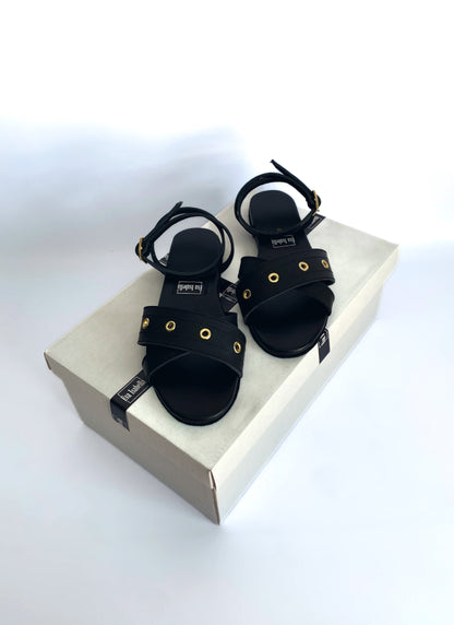 Shelly Sandal - Black Leather