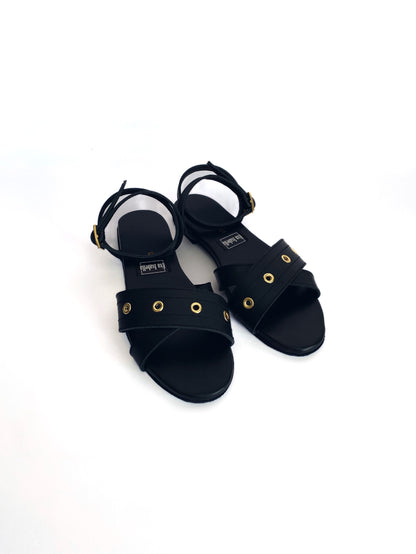 Shelly Sandal - Black Leather