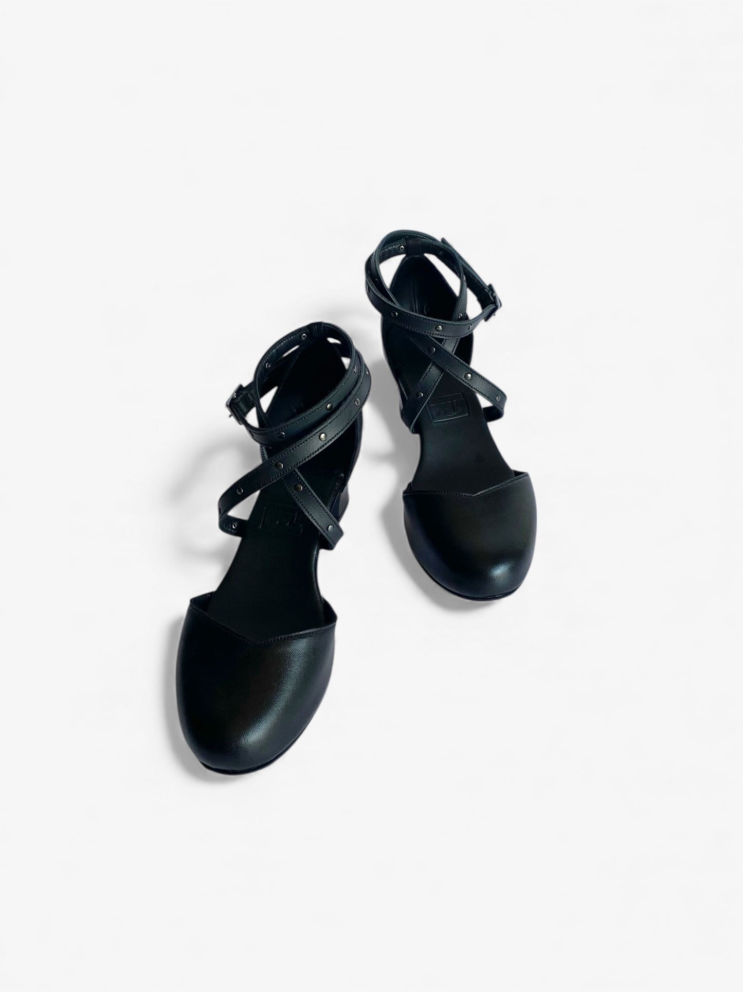 Sweetheart Heel - Black Leather