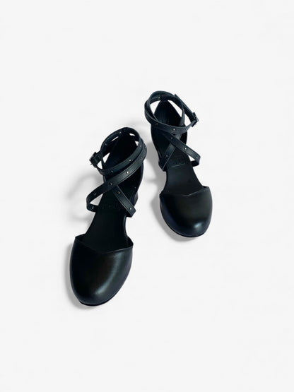 Sweetheart Heel - Black Leather
