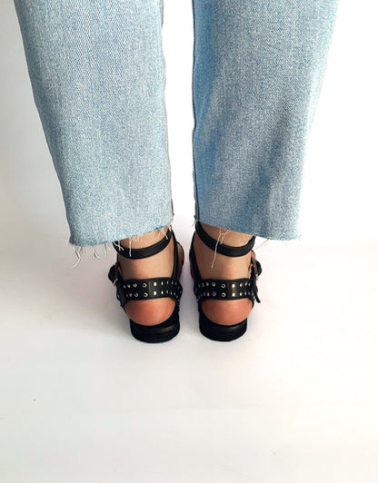 Jessie Sandal - Black Leather