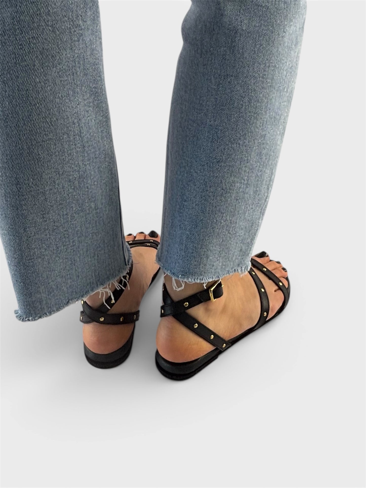Lucy Sandal - Black Leather