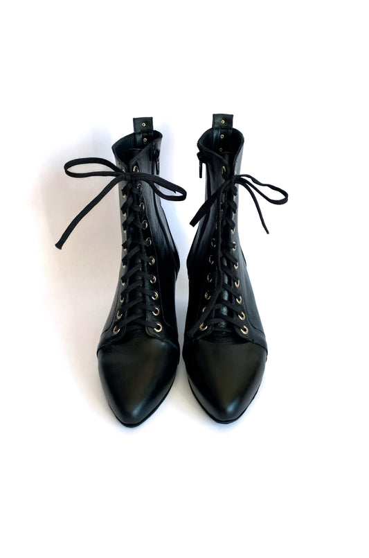 Raven Boot - Black Leather