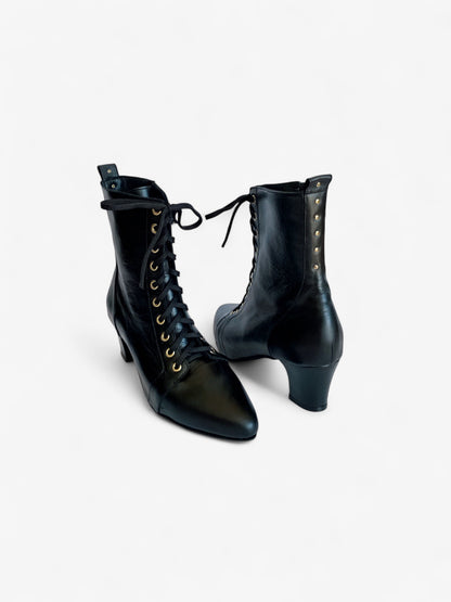 Raven Boot - Black Leather