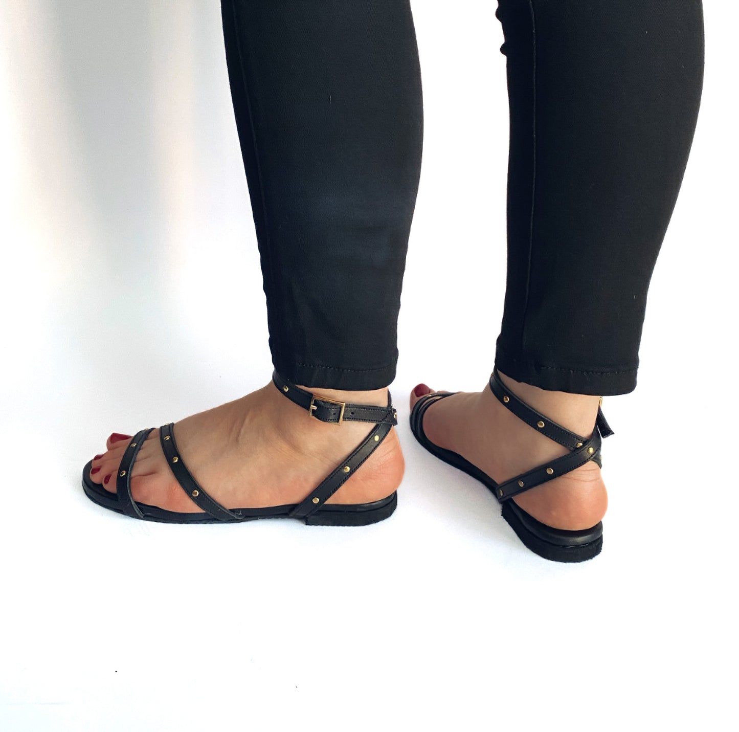 Lucy Sandal - Black Leather