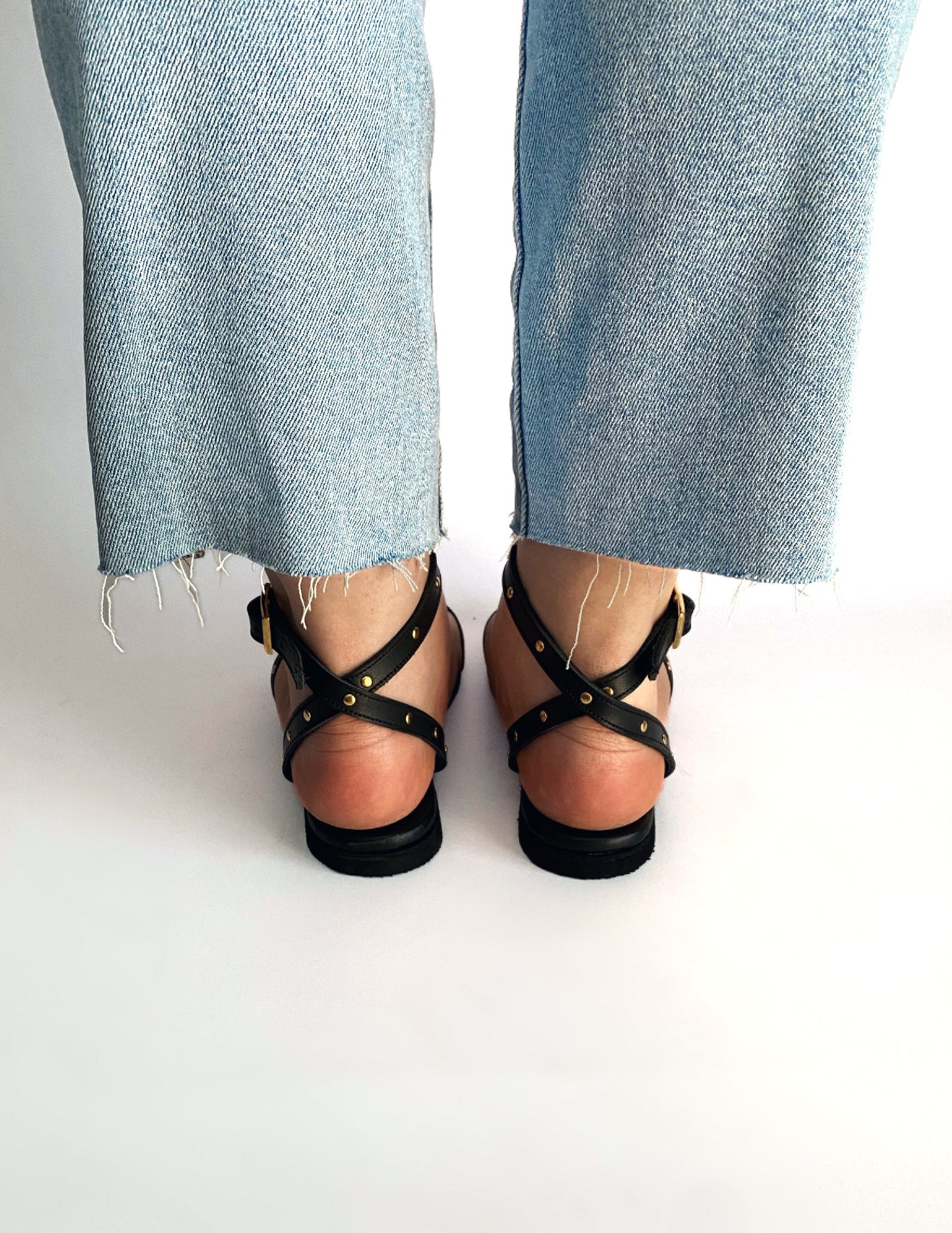 Lucy Sandal - Black Leather