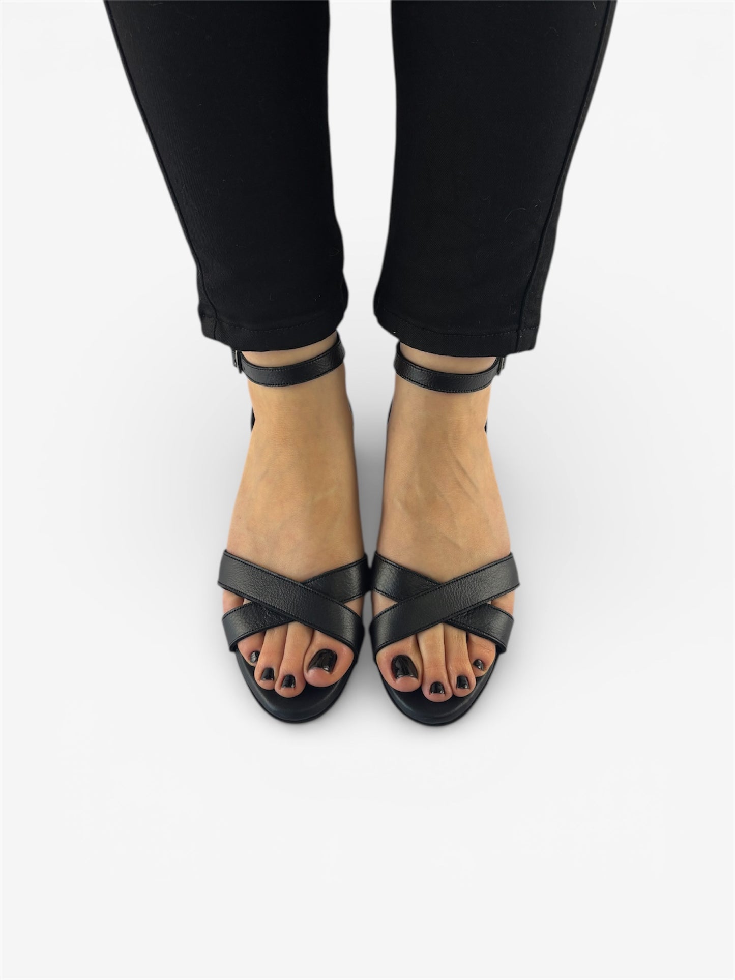 Alice Sandal - Black Leather