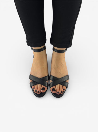 Alice Sandal - Black Leather