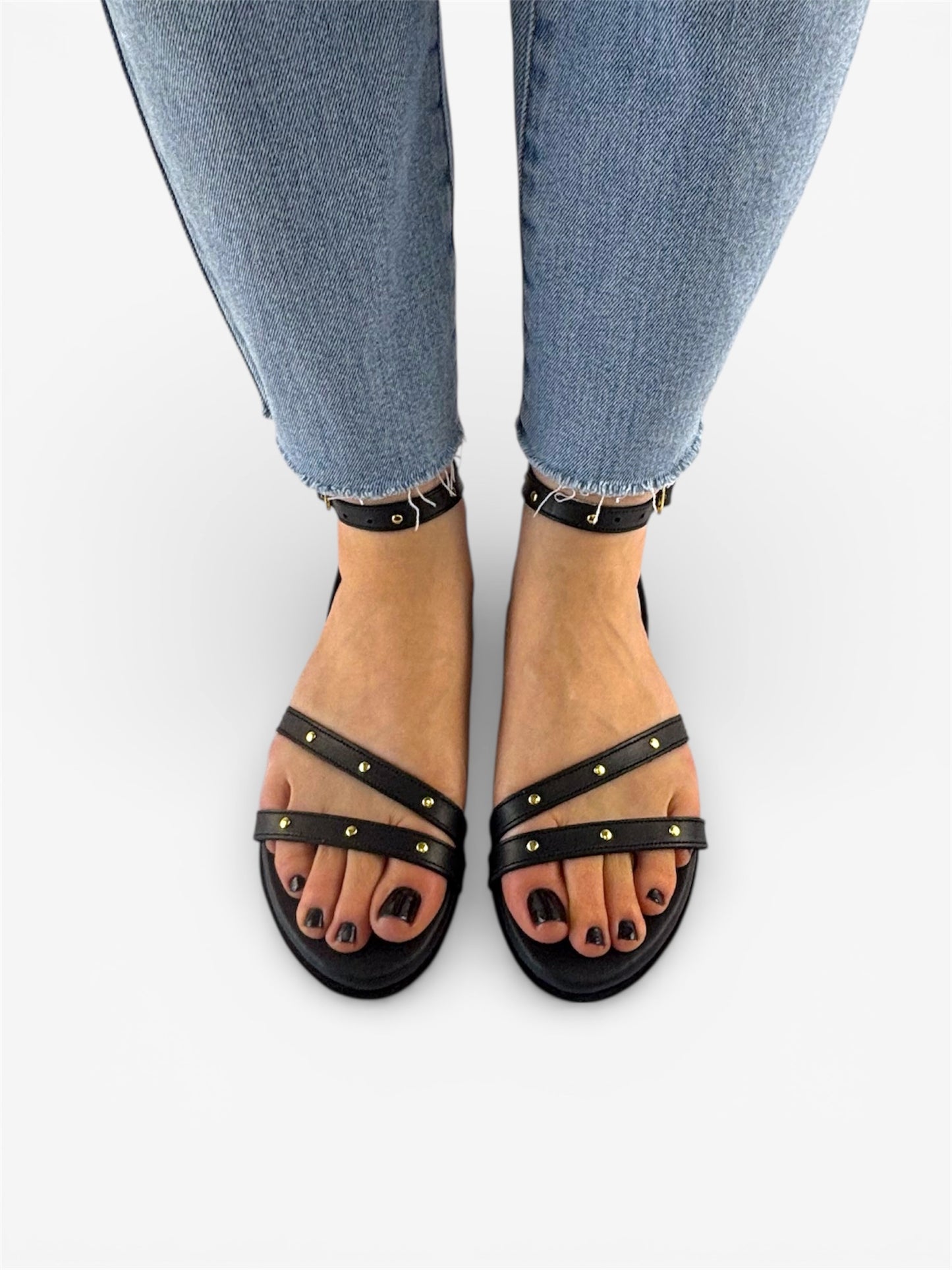 Lucy Sandal - Black Leather