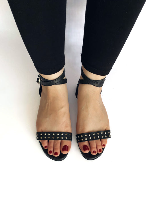 Jessie Sandal - Black Leather